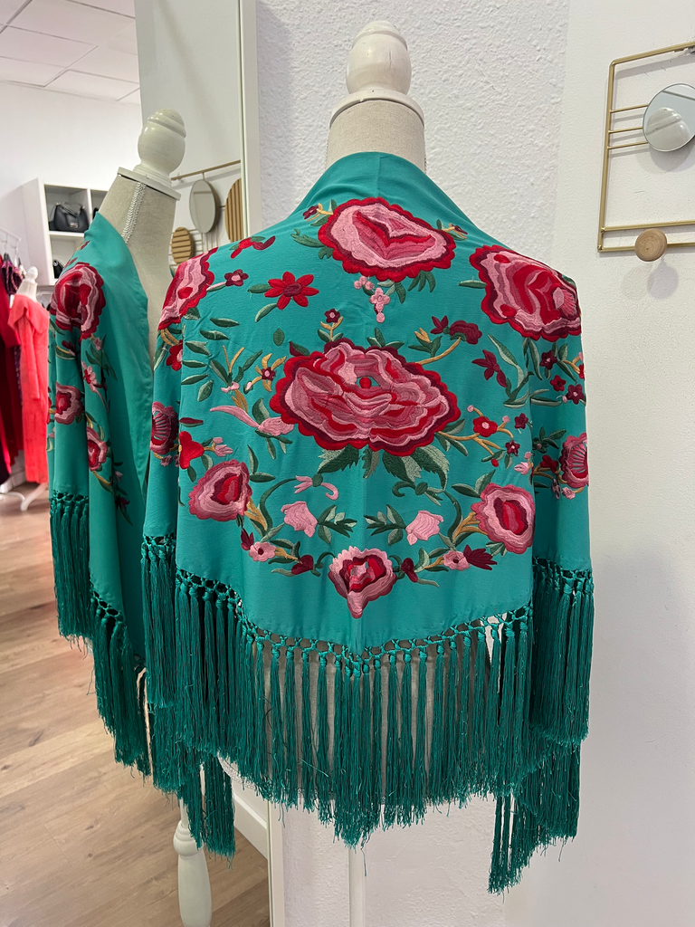 MANTÓN MANZANILLA AGUAMARINA