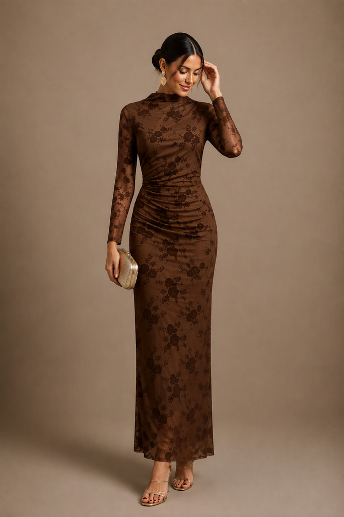 VESTIDO ROSAL MARRÓN
