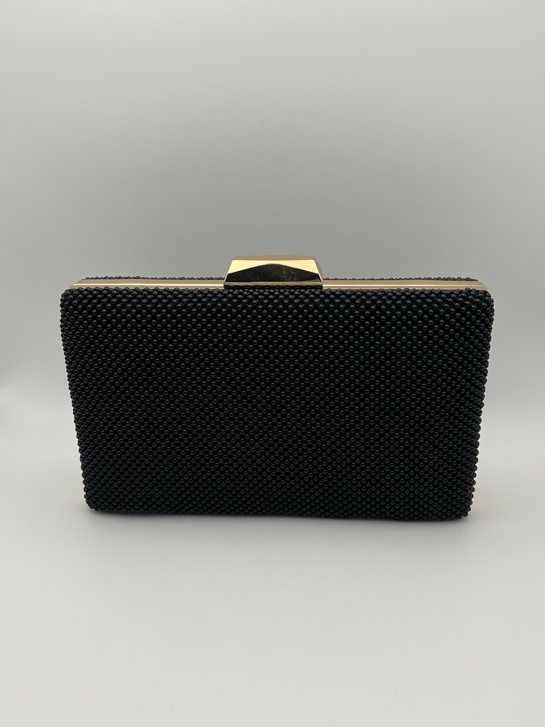 BOLSO CLUTCH PERLAS NEGRAS