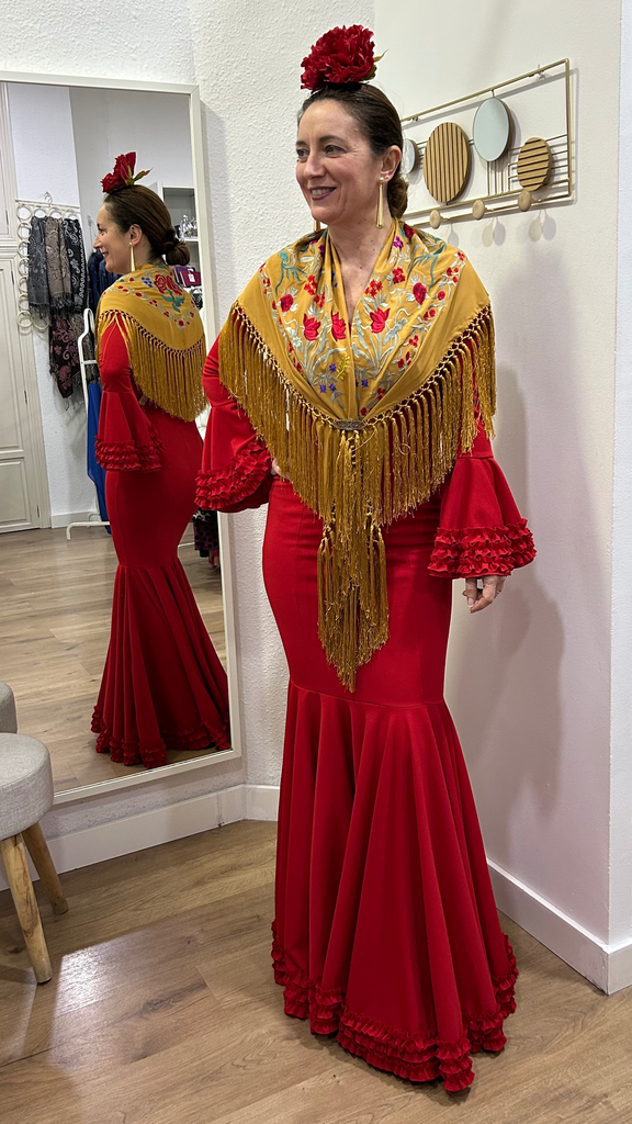 TRAJE FLAMENCA MAESTRANZA ROJO
