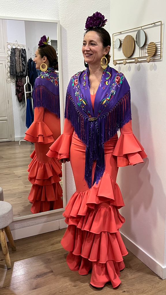 TRAJE FLAMENCA MACARENA CORAL