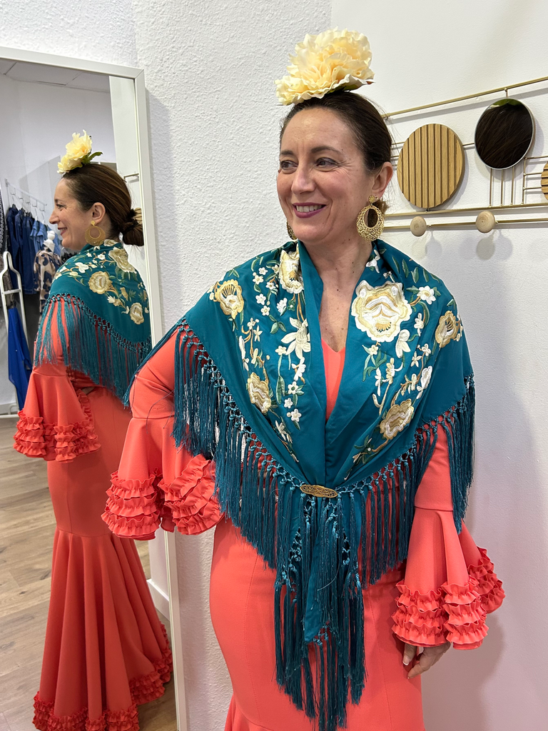 MANTÓN MANZANILLA AZUL PETRÓLEO