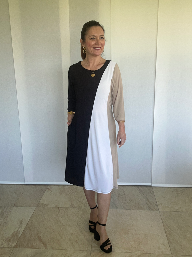 VESTIDO TRICOLOR