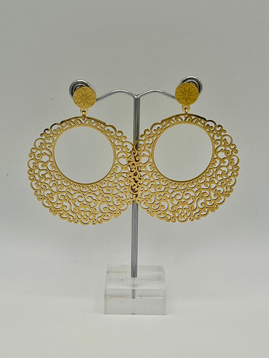 PENDIENTES ARGOLLAS LABRADAS