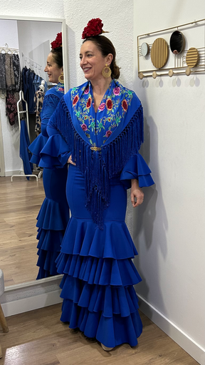 TRAJE FLAMENCA CARTUJA AZUL