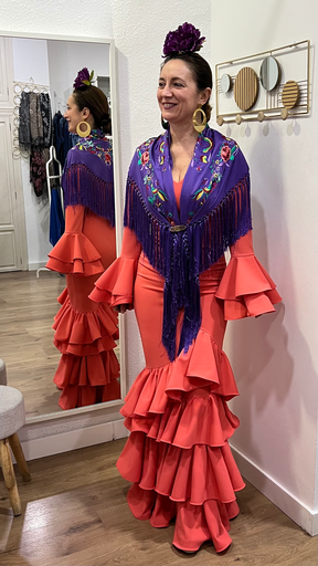 TRAJE FLAMENCA MACARENA CORAL