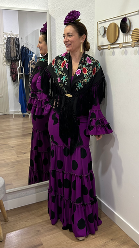 TRAJE FLAMENCA ESPERANZA MORADO