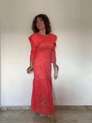 VESTIDO GUIPUR CORAL